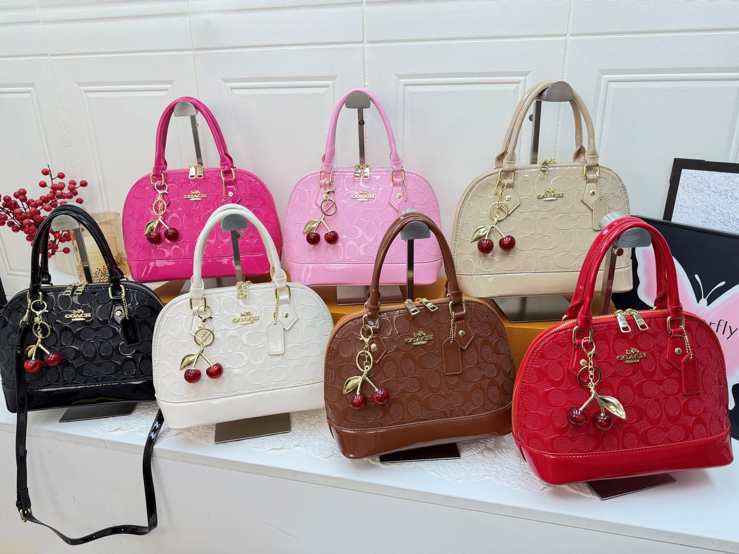 coaach satchel bag with π charm