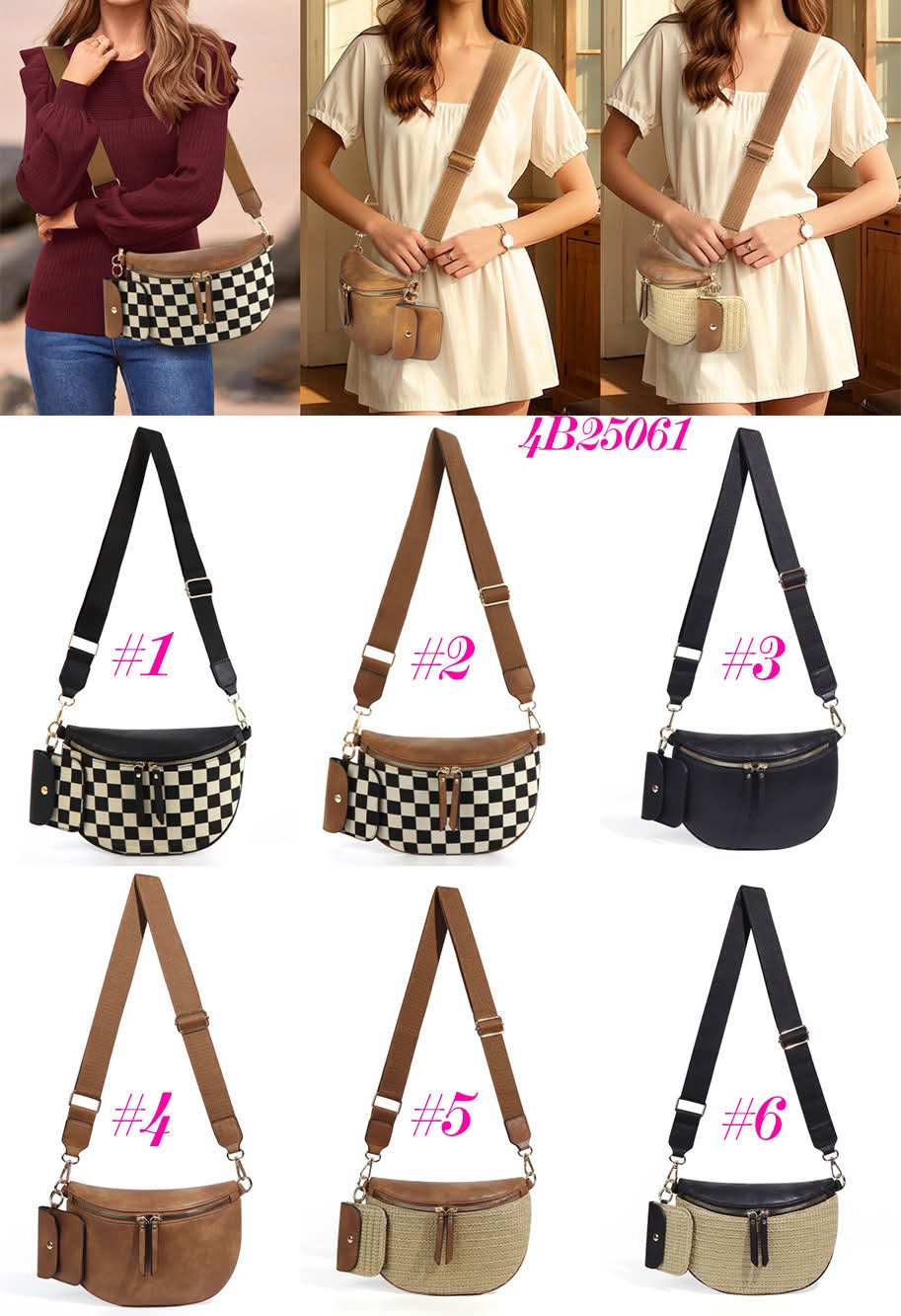 checkered crossbody