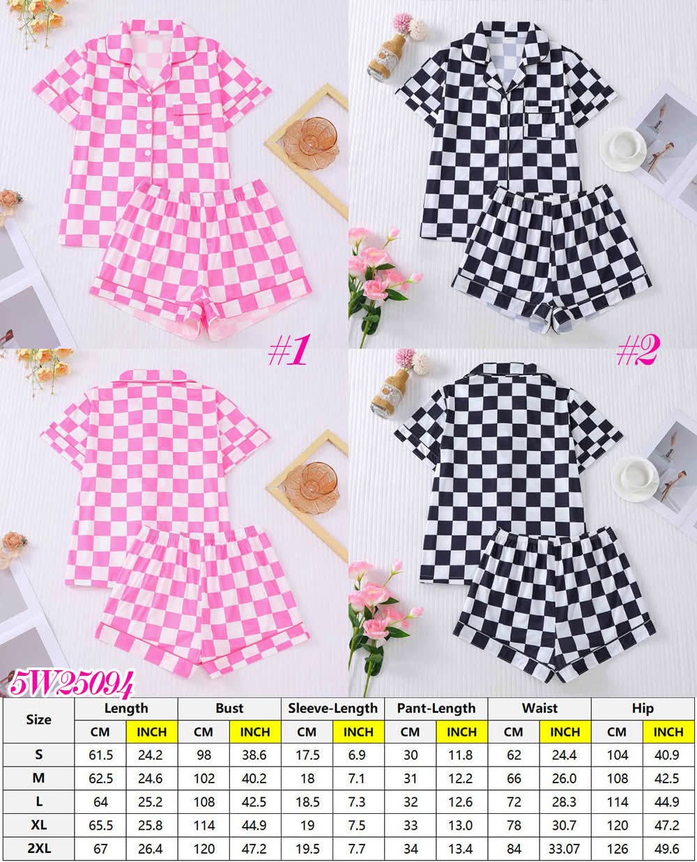 Checkered pj set