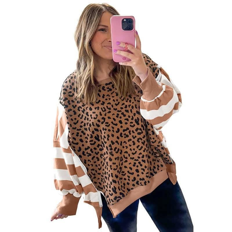 Leopard & striped sweater