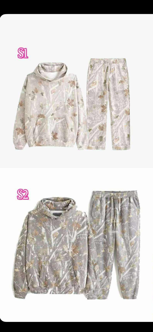 camo 2 piece hoodie set