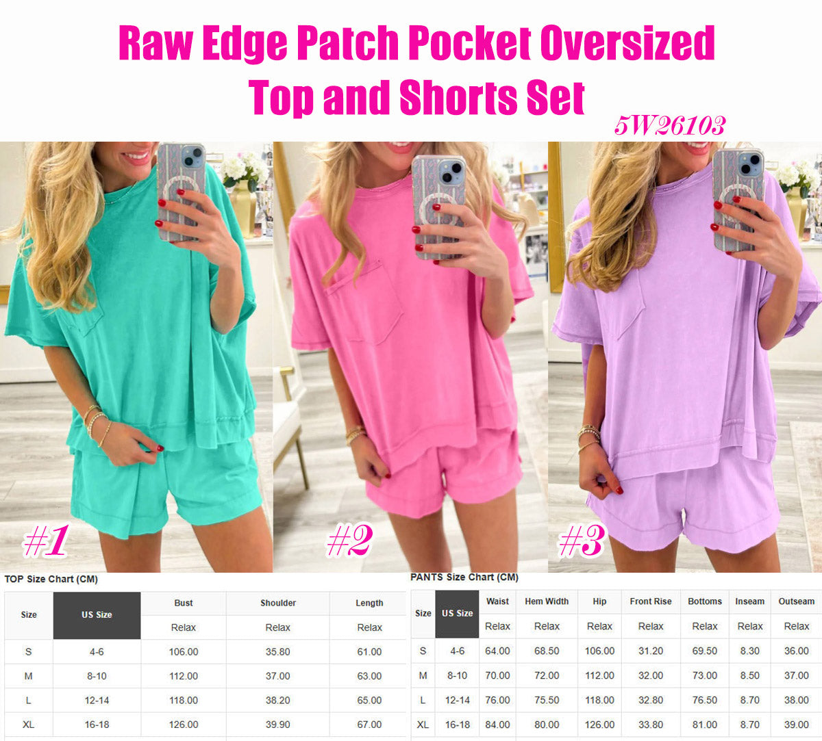 Raw edge oversized set