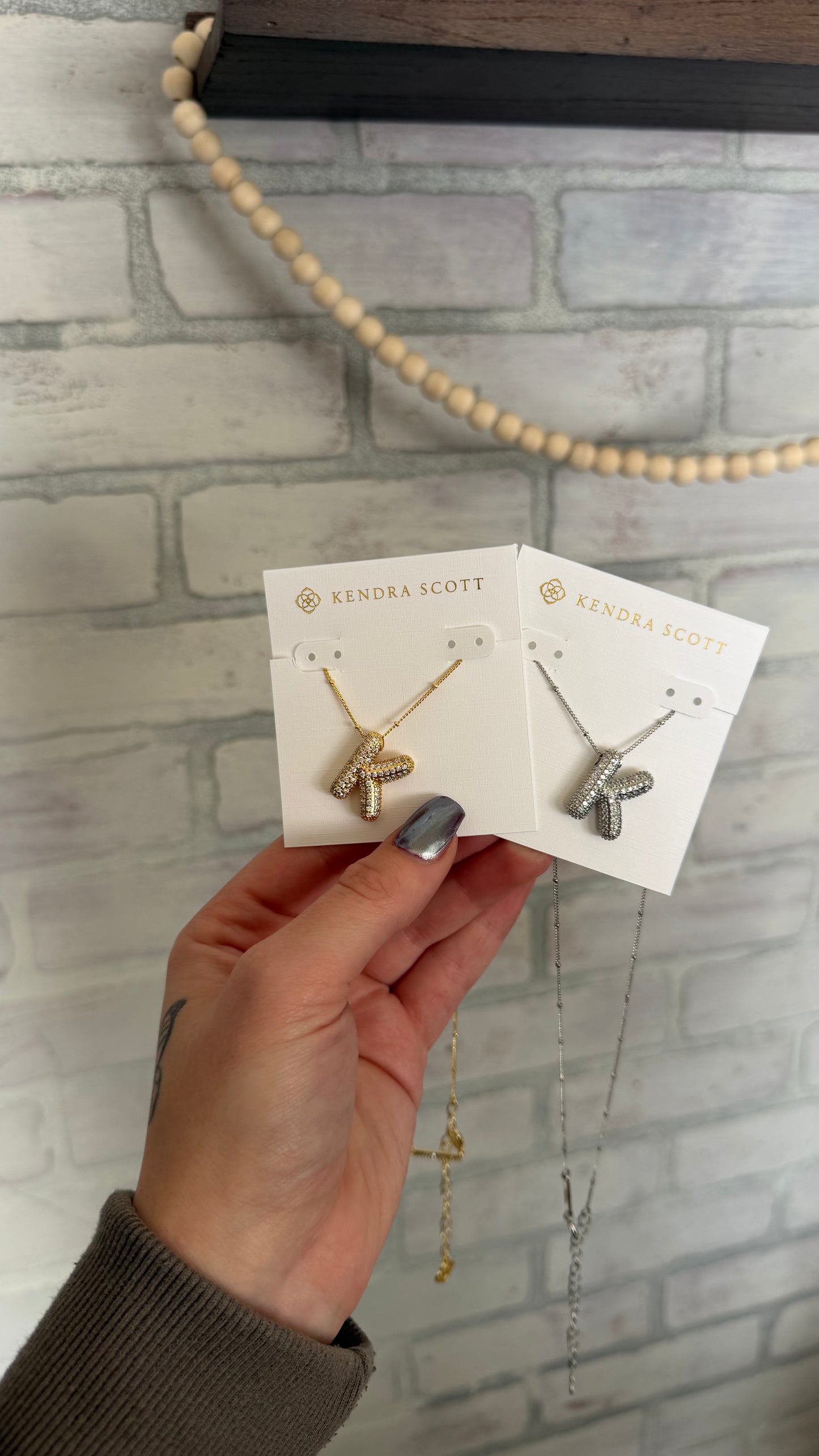 bubble letter necklace