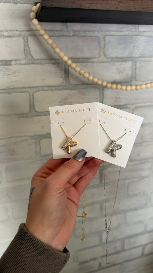 bubble letter necklace