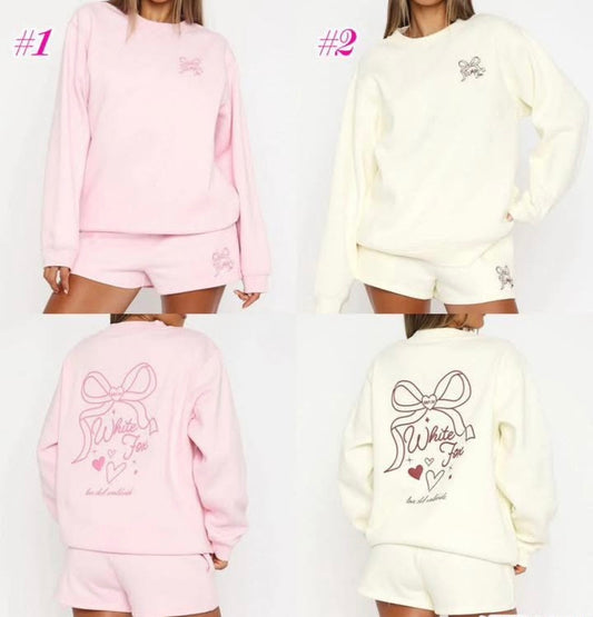 White fox Bow short set