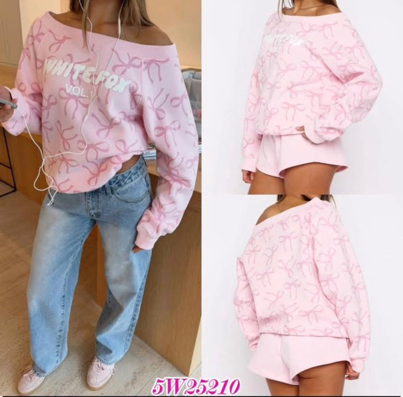 White fox Bow off shoulder