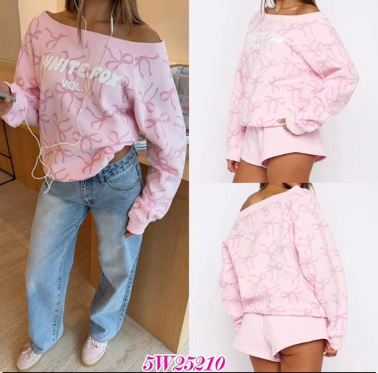 White fox Bow off shoulder