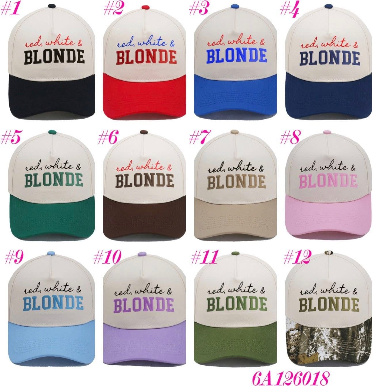 Red White & Blonde hat