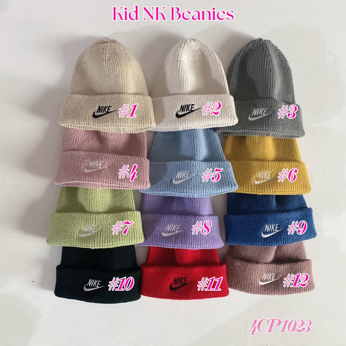 kids embroidered beanie