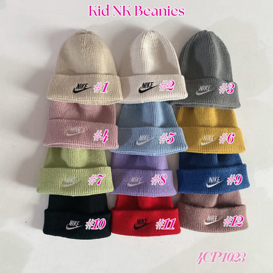 kids embroidered beanie