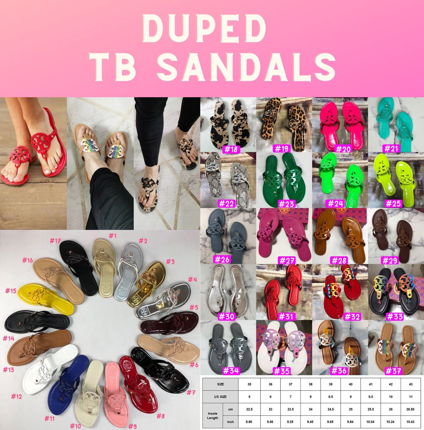 TB DUPE sandals