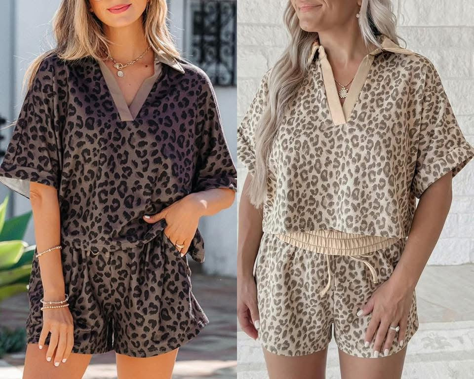 leopard short set